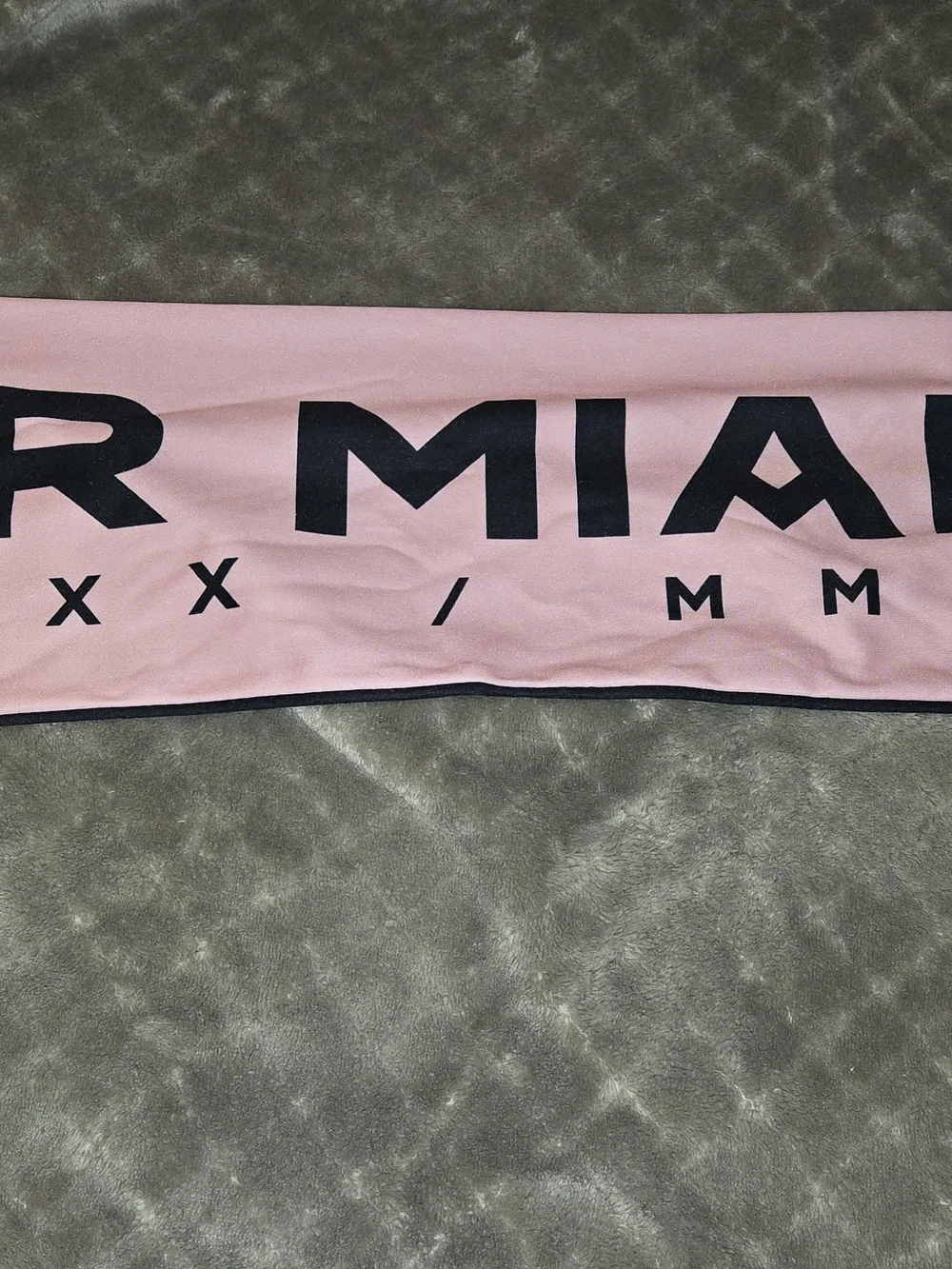 miami Pink Scarf with Black Graphic Crest
